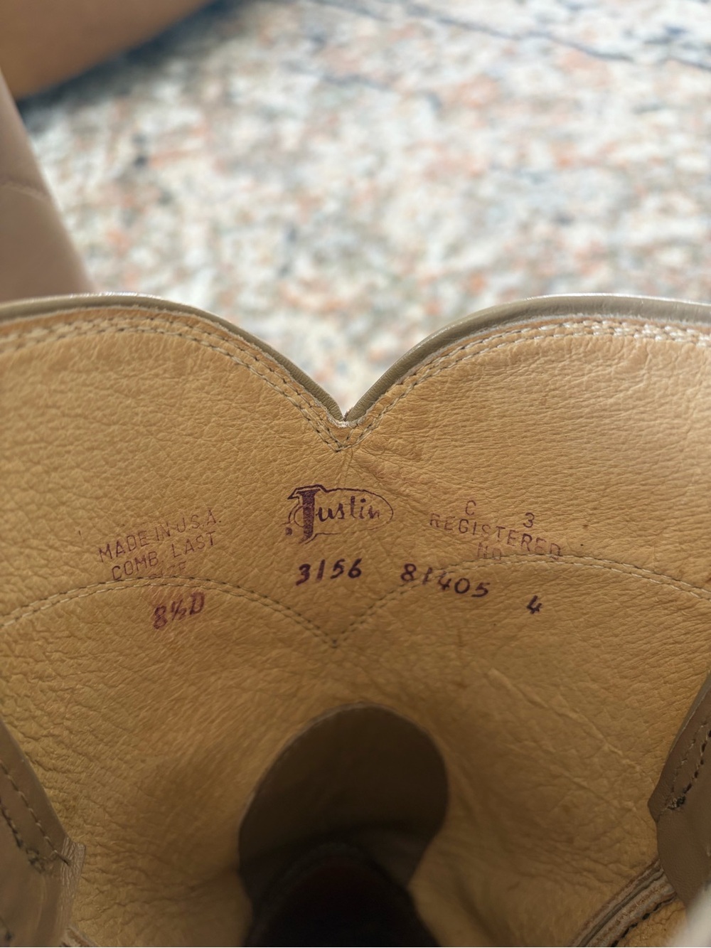 Vintage Justin Roper Boots Men’s 8.5D Tan Leather Western Cowboy Boots - Picture 8 of 11